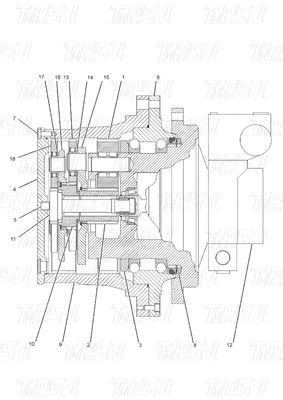 Catalogue 128-1827 de l'acier CATERPILLER Excavateur moteur de traction finale E312A