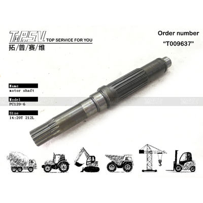 TZ263B2002-01 PC120-6 Résistance à la déchirure de l'acier de l'arbre du moteur de l'excavatrice