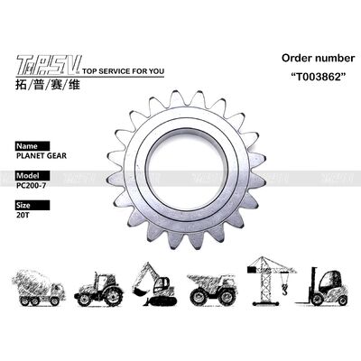 Pièces d'engrenage planétaire à 1 étage d'oscillation d'excavatrice de 22U-26-21520 PC200-7 pour pièces de rechange d'excavatrice d'entraînement d'oscillation