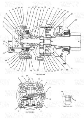 Catalogue Couleur personnalisée Excavateur Swing Drive Reducteur 312-6319 E308D