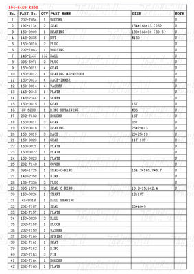 194-6469 Réducteurs d'entraînement final optimisés avec boulon sur le catalogue d'installation E303