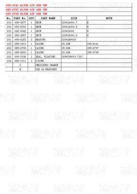 E120B Catalogue 099-4141 Excavateur en acier lourd moteur à entraînement final