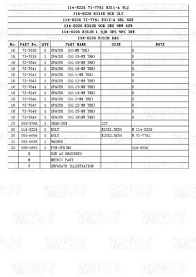 Catalogue Des pièces d'entraînement pivotant de conception de bulldozer à boulons pour les marques et modèles de bulldozers CATERPILLAR 114-8226 E312-A