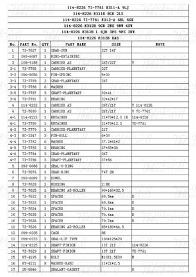 Catalogue Des pièces d'entraînement pivotant de conception de bulldozer à boulons pour les marques et modèles de bulldozers CATERPILLAR 114-8226 E312-A