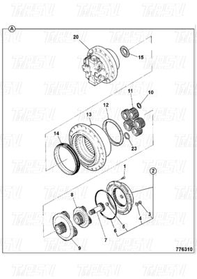 Catalogue de boîtes de vitesses pour moteur hydraulique de déplacement JS220 20/925318