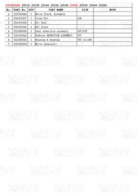 333/K0684 Boîte de vitesses de déplacement pour excavatrice en acier avec entraînement hydraulique du moteur de déplacement Catalogue JS200