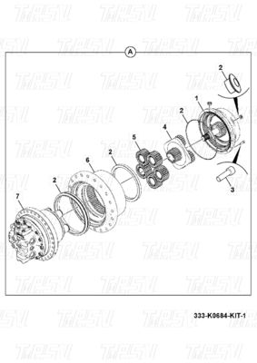 333/K0684 Boîte de vitesses de déplacement pour excavatrice en acier avec entraînement hydraulique du moteur de déplacement Catalogue JS200