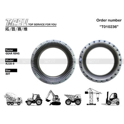 R220-9 80T Anneaux d'engrenage en acier de déplacement pour excavatrice 39Q6-42110 pour la rotation