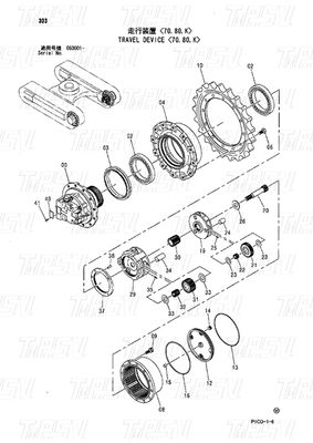 Catalogue de moteurs de déplacement en acier pour les remplaçants de pelles de poids variable Modèles 9224123 9224241 ZX70