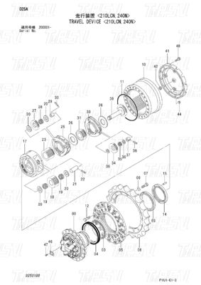 9250188 9269199 Couleurs personnalisées ZX200-3 Excavateur Voyage Disque final Catalogue Disque moteur