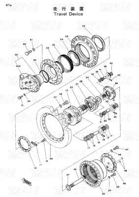 Noir EX200-1 Catalogue du moteur de route avec boulon sur l'installation 9066008 9080070 9096483