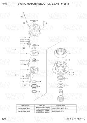31N1-10140 31N1-10141 R80-7 Catalogue du réducteur planétaire