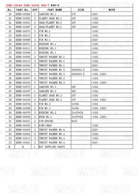 31N1-10140 31N1-10141 R80-7 Catalogue du réducteur planétaire