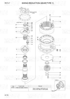31N6-10181 R215-7 Catalogue des engins pivotants des excavatrices pour les machines d'énergie et minières