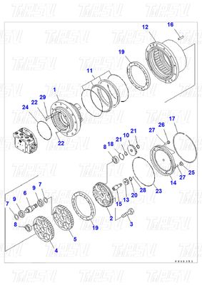 Excavateur hydraulique moteur pivotant moteur de déplacement