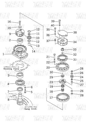 20Y-26-00010 PC200-6 Catalogue de l'entraînement pivotant des excavatrices pour les applications de machines minières