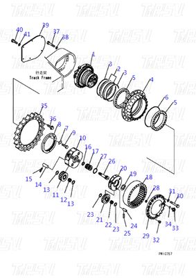 Couleurs personnalisées 708-8H-00320 PC360-7 Excavator Travel Drive Catalogue Moteur en noir pour les performances