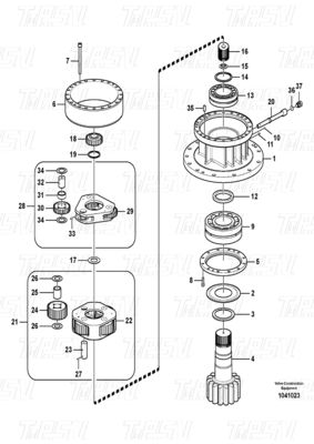 Énergie minière VOE14569767 VOE14724044 EC290B Catalogue des marques et des modèles compatibles pour les excavateurs à entraînement pivotant