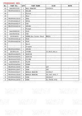 Varié en fonction du modèle PY53D00004F1 SK55 Catalogue des entraînements de déplacement des excavatrices