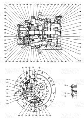 Bolt-on 2441U829F1 SK120-3 Excavator Travel Drive Catalogue moteur Compatible avec différentes marques et modèles d'excavateurs