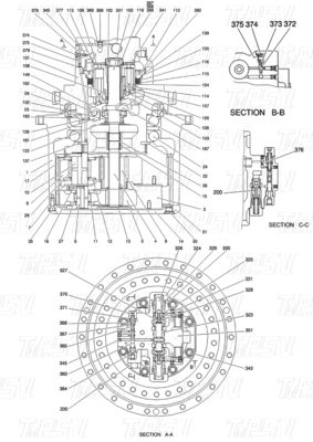 Salons de réparation de machines YN15V00037F2 SK210-8Excavateur Voyage Drvie Catalogue Pièces dans le transport Emballage Boîte en bois