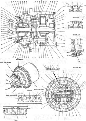 Installation Boulon sur LQ15V00007F2 Excavateur Catalogue de conduite de déplacement varie selon le modèle