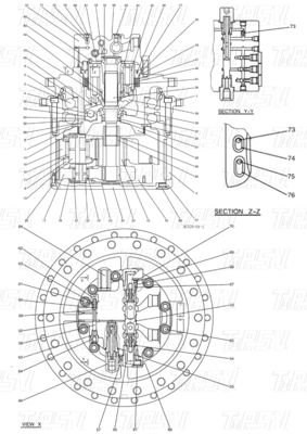 Couleur noire LC15V00026F1 SK350-8 Catalogue des pièces pour les performances de l'excavateur