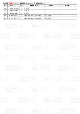 K1003134 DX300 Catalogue de l'entraînement de déplacement de l'excavateur Boulon sur assemblages en acier avec réducteurs planétaires