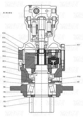 K1045875 DH80 Excavateur Les entraînements de balancement Catalogue Couleurs personnalisables