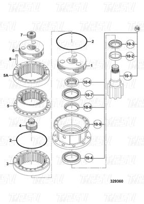 Boulons personnalisés sur JRC0007 JS220 Catalogue de l' entraînement pivotant de l' excavateur en stock