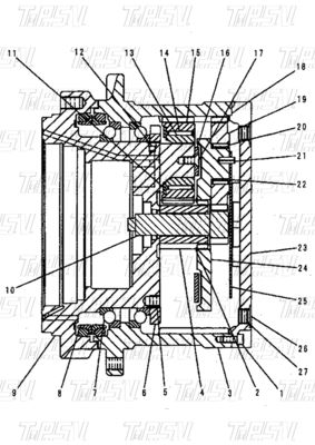 Bolt noir sur le moteur de déplacement de l' excavateur