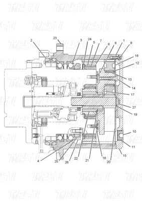 Réducteur planétaire 176-9100 E311C Excavateur Voyage Drive Catalogue varie selon le modèle