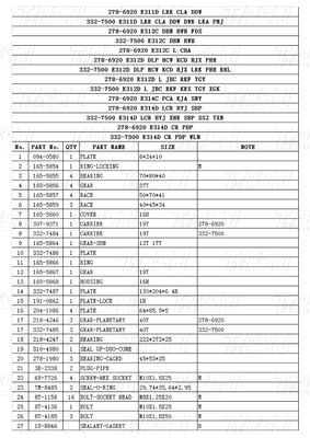 Catalogue de l'assemblage du moteur et du réducteur