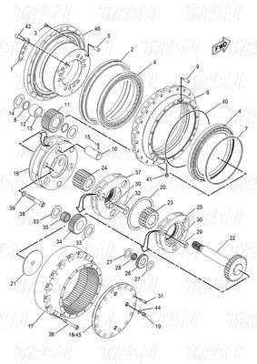 102-6500 E315-A Excavateur Voyage Drive Catalogue Boulonné en stock Noir Couleur d'usine
