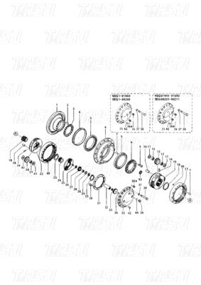 096-4315 096-6334 099-3665 E200B Excavateur Voyage Drive Catalogue Pièces moteur pour différents modèles