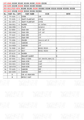 Acier OEM 227-6949 296-6299 353-0611 523-0574 353-0615 E320D Excavateur Voyage Drive Catalogue Assemblage de boîte de vitesses