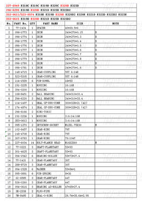 Acier OEM 227-6949 296-6299 353-0611 523-0574 353-0615 E320D Excavateur Voyage Drive Catalogue Assemblage de boîte de vitesses