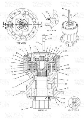 Noir 191-2693 E325C Excavateur Vagueur de l'entraînement Catalogue Boulon en stock Vagueur hydraulique