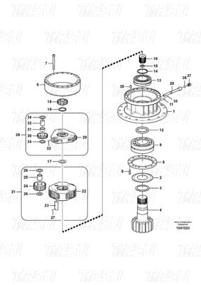 Good price Catalogue des réducteurs d'engrenages planétaires en acier pour les ateliers de réparation de machines VOE14566202 EC240B en ligne