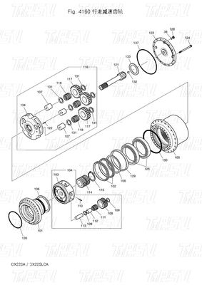 Good price Acier lourd K9007404 170402-00028 DX225 Excavateur moteur de voyage en ligne