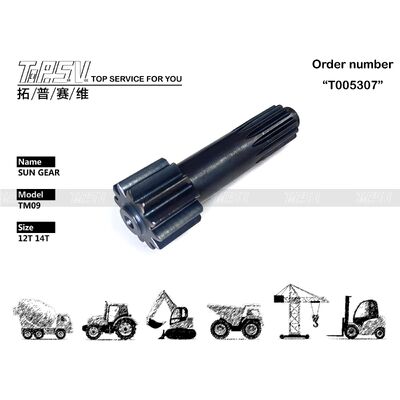 Réducteur planétaire de type TM09 Excavator Travel 1 Stage Sun Gear Pièces moteur avec fiabilité de haute précision